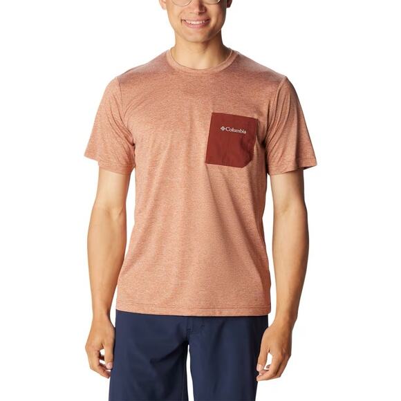 Columbia Hike Novelty Crew-Neck Short-Sleeve Pocket T-Shirt for Men - Picture 1 of 4